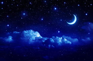 唯美夜空月亮星星图片，夜空星星壁纸摩羯座