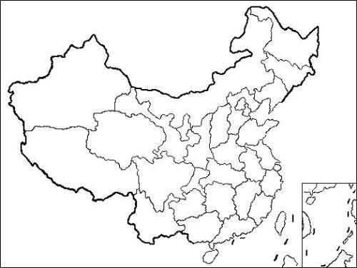 地理空白世界地图与中国地图 