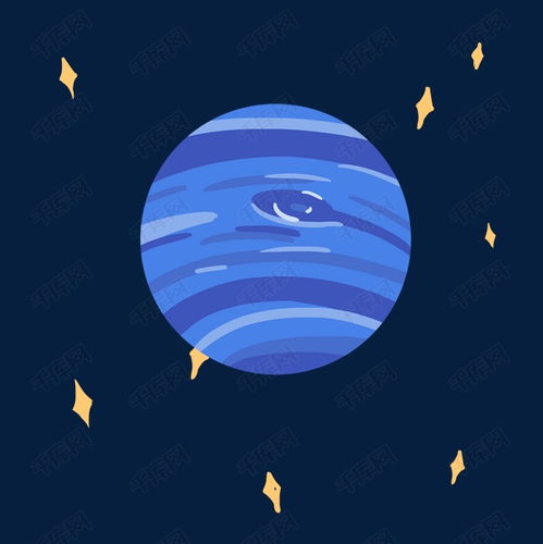 蓝色海王星星球插画素材图片免费下载 千库网 