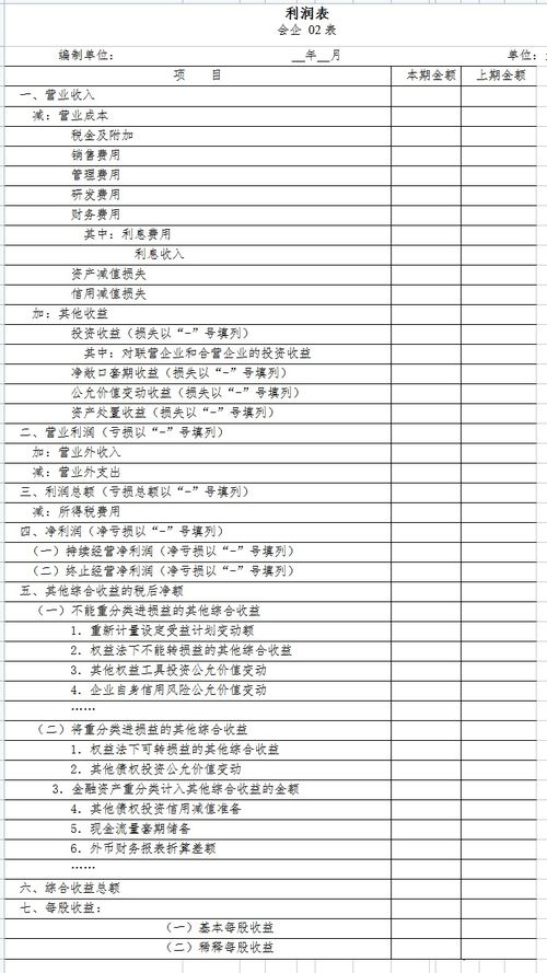 2021年执行新财务报表模板及填写说明,附财务报表模板