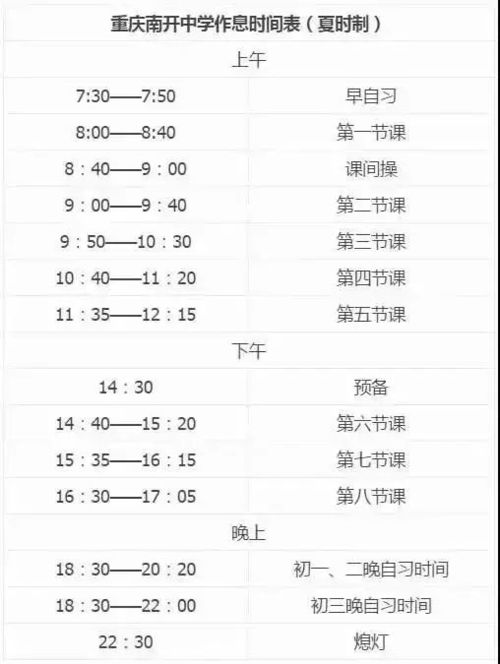 重庆17所高中作息时间汇总 准高中生来提前了解下吧