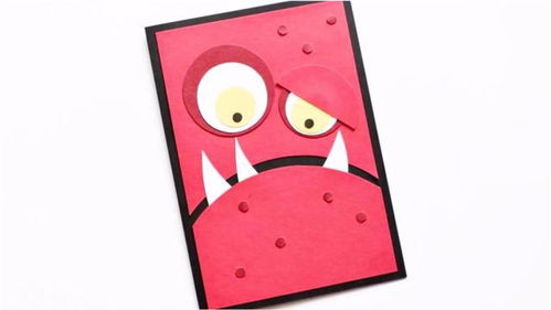 教你自制3款可爱的小怪兽卡片,简单易学有创意,手工DIY视频教程 