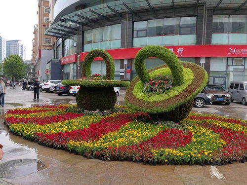 韩城2020立体花坛绿雕图片