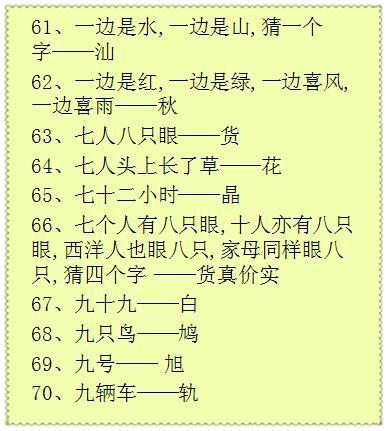 名师整理 100条有趣的汉字字谜,家长们赶紧拿回家考考孩子吧
