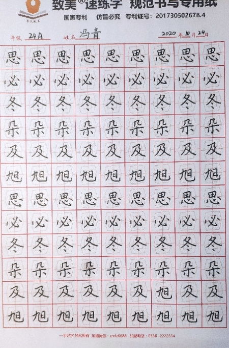 致美练字学员日常书写练习图集