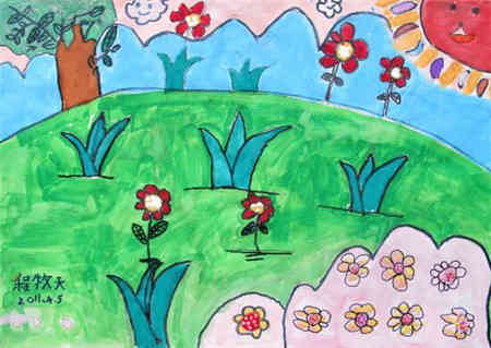 儿童画春天 播种的季 儿童画