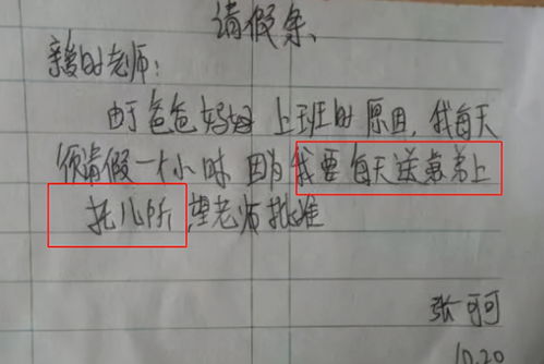 小学生 请假条 走红,老师看完哭笑不得,直言 糊弄谁呢