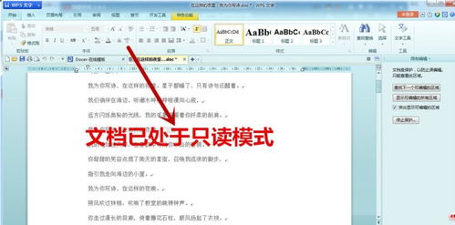 wps文字如何设置只读文档 wps文字设置只读文档的方法