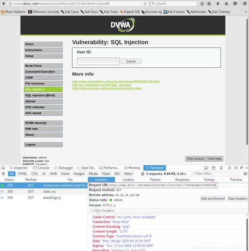 sqlmap DVWA脱库
