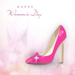 三八妇女节贺卡或海报有粉红色的鞋上花的装饰背景设计矢量图免费下载 eps格式 编号14869546 千图网 