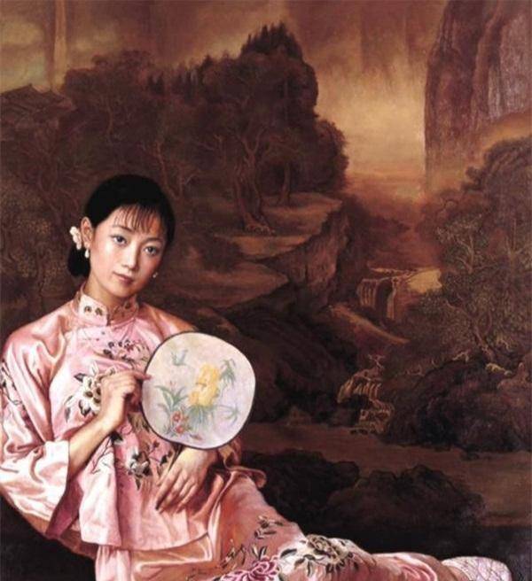 著名画家陈逸飞女体油画作品欣赏,油画中的古典美人