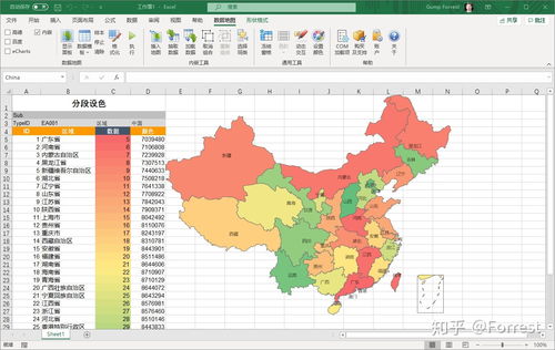 这种图如何用excel实现 中国地图填色 