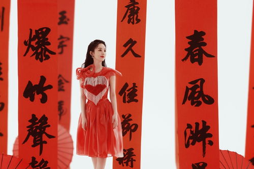 组图 赵丽颖春晚舞台造型释出 着红色爱心纱裙元气满满 