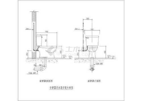 卫生间的上下水安装图 
