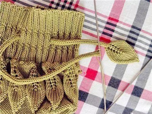 毛线编织包包教程 棒针手工编织手提包图解
