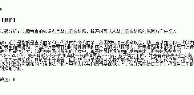 请问<；婚姻法>；中的禁止近亲结婚中~三代以外~是指什么？