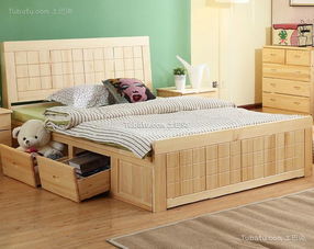 设计卧室实木双人床效果图 