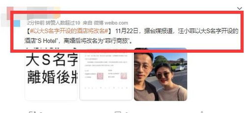 汪小菲大S离婚原因引发争议 女方高情商回应,男方怒改酒店名字