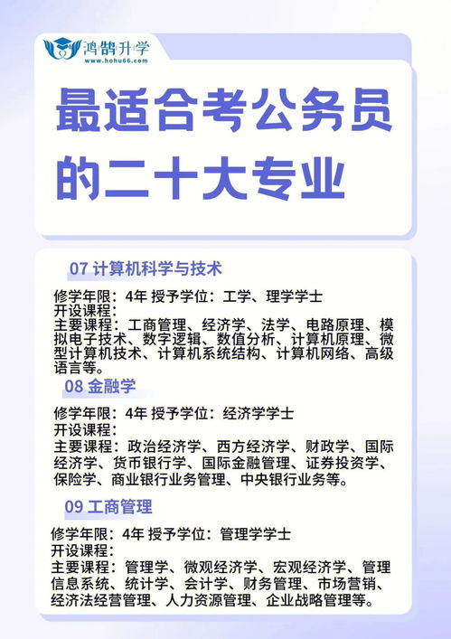 最适合考公务员的二十大专业 