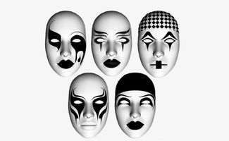 黑白惊悚面具素材图片免费下载 高清装饰图案psd 千库网 图片编号4960236 