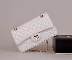 Chanel原单女包 香奈儿经典原版羊皮2.55链条单肩斜挎包 1112白羊金原版皮