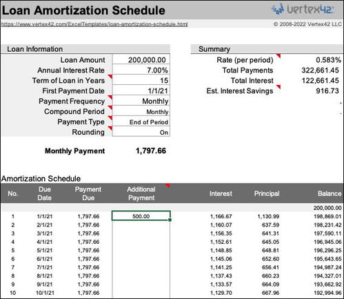 如何使用 Excel 模板创建摊销计划