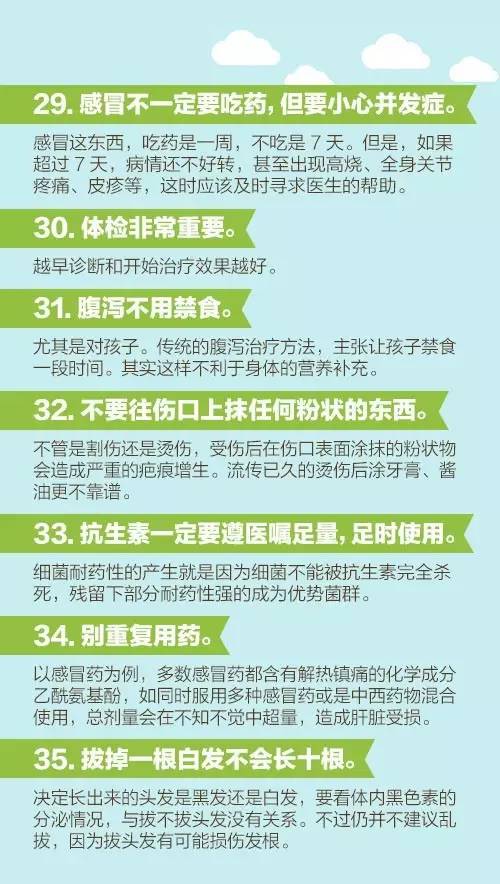 60个你可能不知道的健康小知识