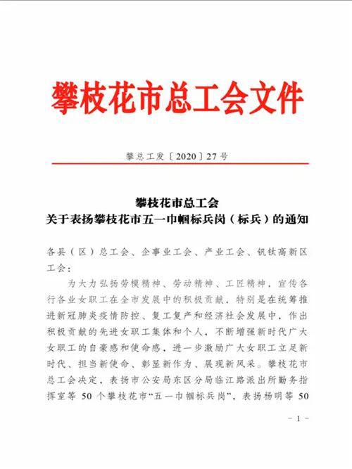 喜报 四 巾帼不让须眉,平凡岗位绽放不平凡的美 祝贺市二中周均老师荣获攀枝花市 五一巾帼标兵 称号