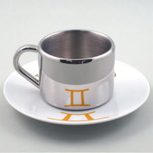 丹麦 PO 双子座 倒影咖啡杯 双子座杯子 星座杯创意礼物hz 