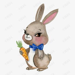 卡通灰色兔子拿着萝卜素材图片免费下载 高清psd 千库网 图片编号9311449 