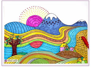 创意儿童画教程 秋天的线条和色彩