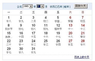 农历1965年三月二十一查，国历什么时候