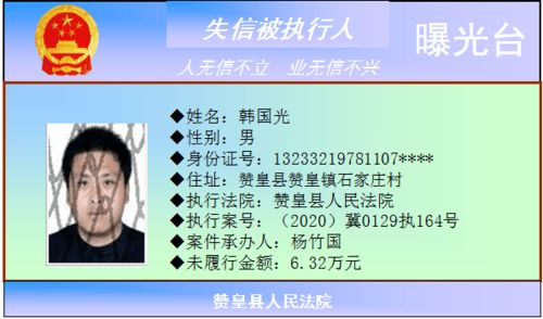 赞皇县人民法院 公开曝光失信被执行人名单 十四