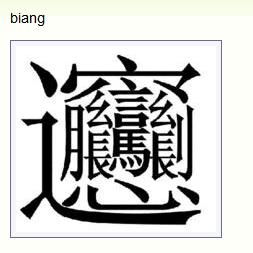 中国汉字中,哪个字的笔划最多 