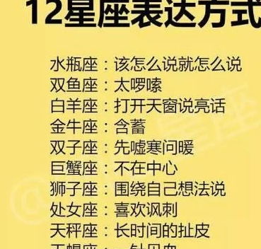 12星座表达方式,12星座会在多少岁时变得好看