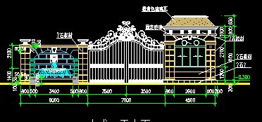 大门围墙施工图纸免费下载 建筑详图 图库 