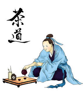 喝茶手绘图片 喝茶手绘设计素材 红动中国 