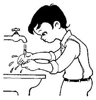 儿童洗手简笔画简单图片