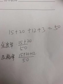 六二班上学期数学期末成绩统计如下 15人得优,20人得良,12人及格,3人不及格,分别算出优良率 