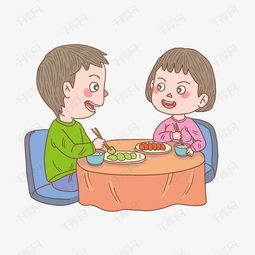 卡通手绘人物夫妻日常吃饭素材图片免费下载 高清psd 千库网 图片编号11533972 