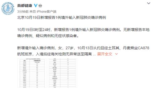 刚刚通报 北京新增1例境外输入确诊病例,多次核酸检测阴性,曾出现抗体阳性