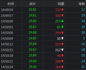 股票成交明细后面的数字是什么意思？