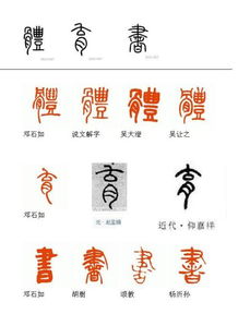 体育书三个字的篆字写法 