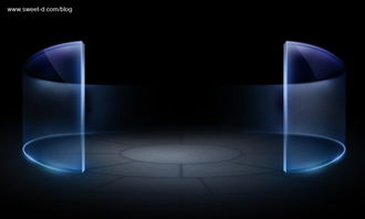 透明圆弧高科技水晶墙创意广告设计图