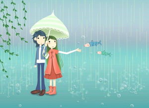求一个男的给女的打伞图片,比较简单的动漫的图片 