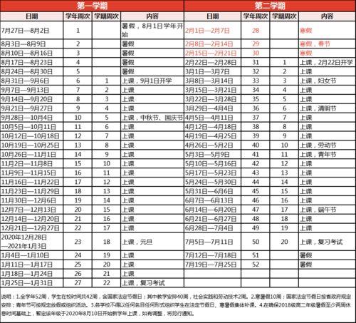 广州中小学校校历时间表来了 快来看寒假时间
