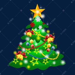 圣诞树铃铛雪花星星素材图片免费下载 千库网 