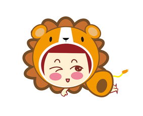 一组狮子座主题活动吉祥物