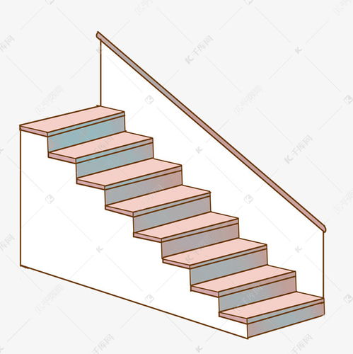粉色立体楼梯插图素材图片免费下载 千库网 