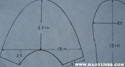 婴儿包脚棉鞋靴子裁剪图纸尺寸 鞋样图片 教程 视频